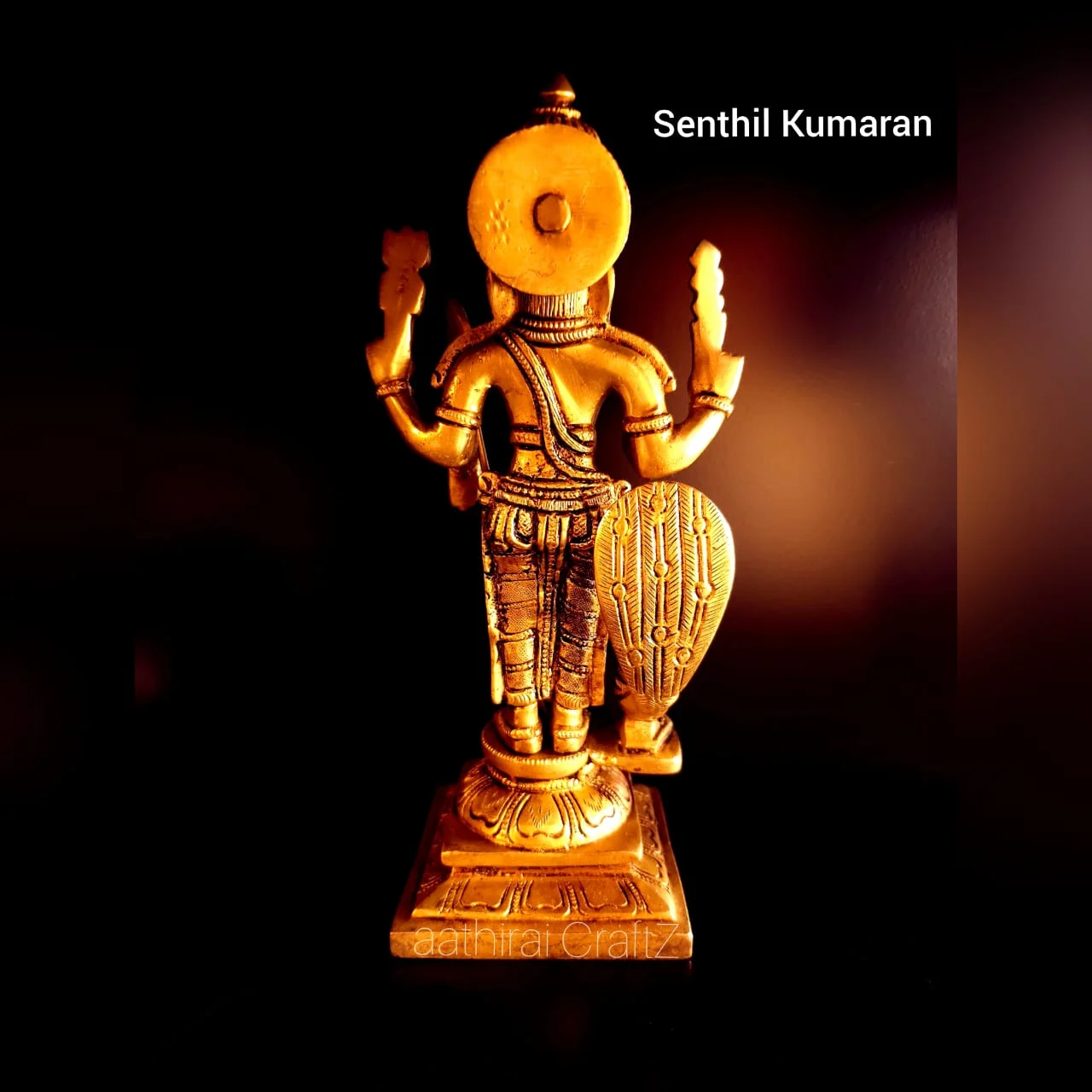 Senthil Kumaran Brass Antique Finish Lord Murugan Brass Sculpture - image 4