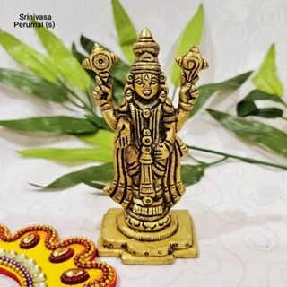 Srinivasa Perumal Tirupati Brass Antique Finish Lord Balaji - image 3