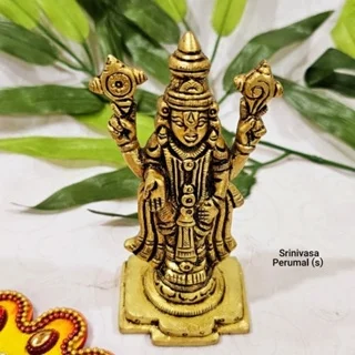 Srinivasa Perumal Tirupati Brass Antique Finish Lord Balaji - image 1
