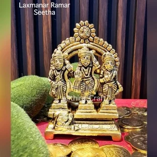 Laxmanar Ramar Seetha Antique Finish Rama Sita Laxman Brass Sculpture - image 3