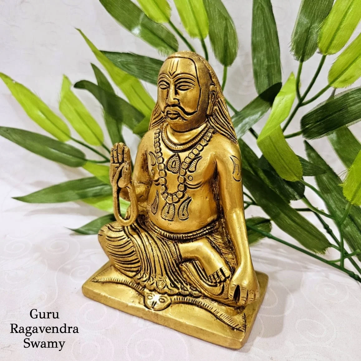 Guru Ragavendra Swami Statue Brass Antique Finish - image 3