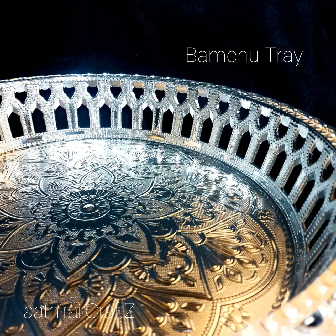 Bamchu Silver Pooja / Decorative Plate Bamchu Silver Pooja Tray - image 2