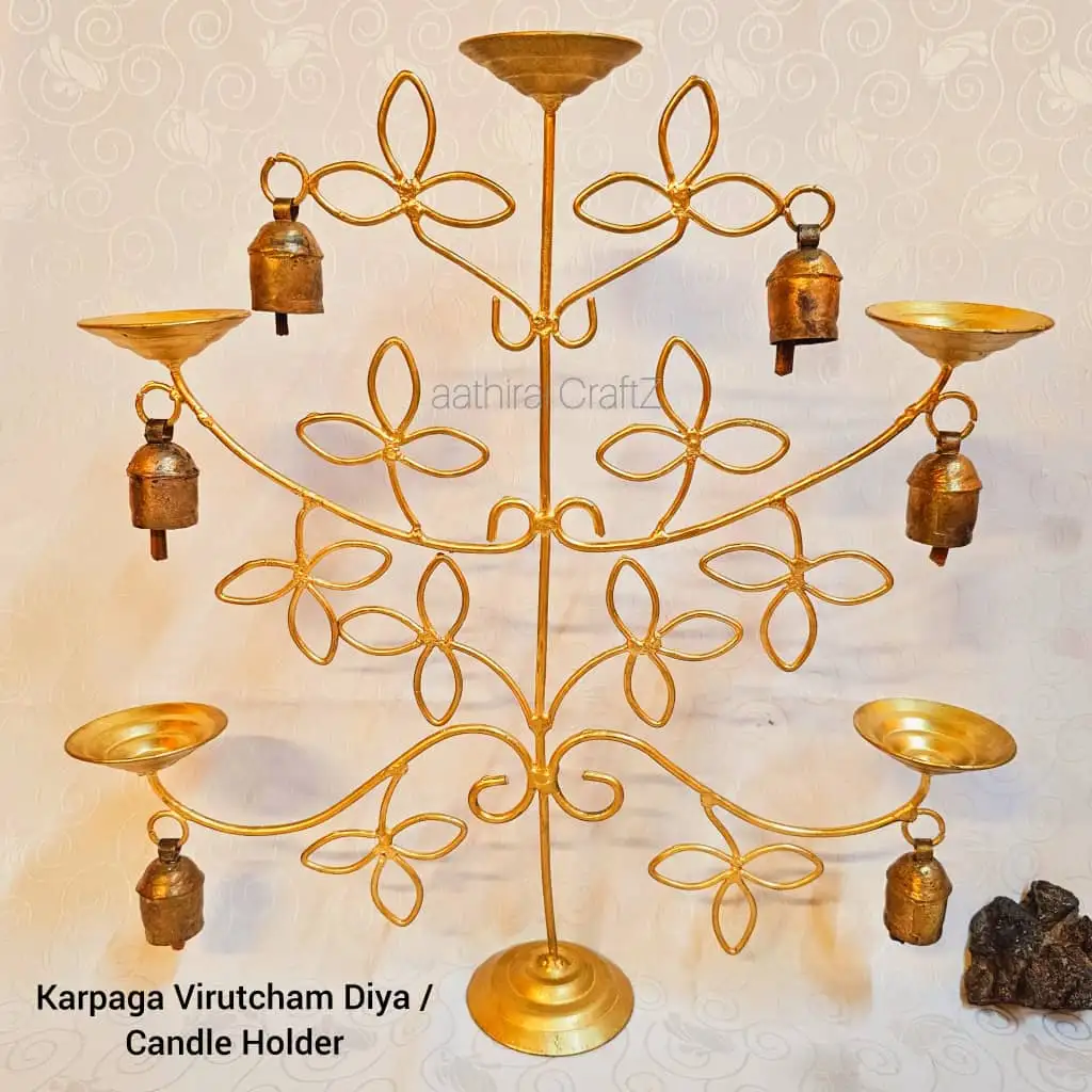 Karpaga Virutcham Diya / Tealight Candle Holder for Home Deco - image 2