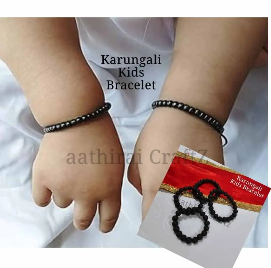 Original Black Ebony Wood/ Karungali Kattai Bracelet for Kids - image 1