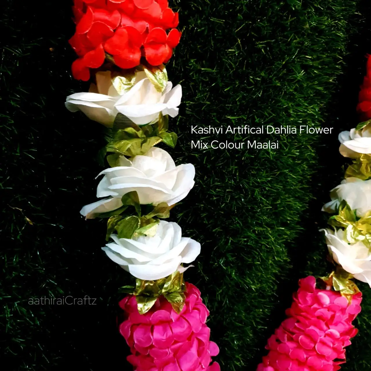 Kashvi Artifical Dahlia Flower Mix Colour Maalai - image 2