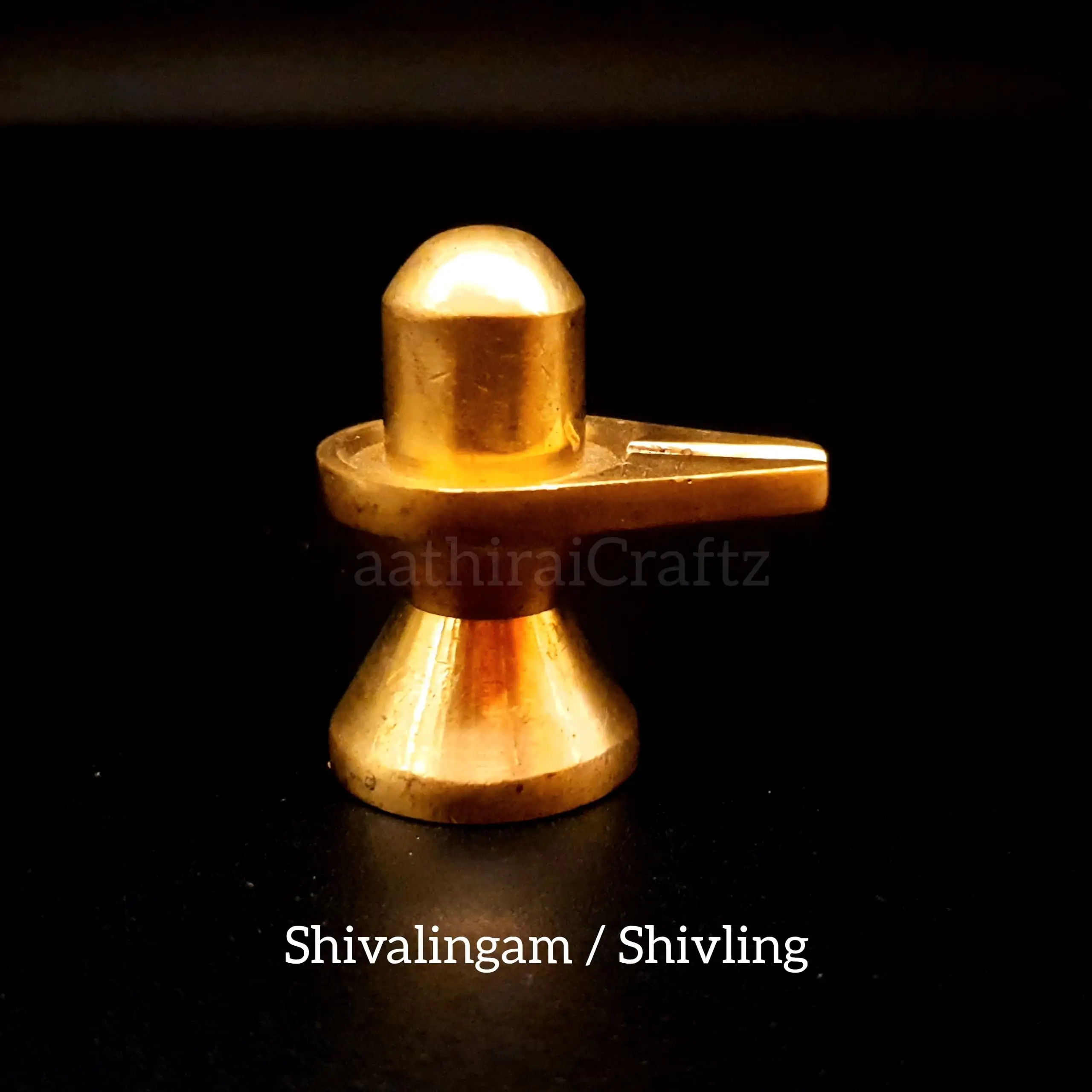 Shiva Lingam Brass Sculpture - Size 3 - image 1
