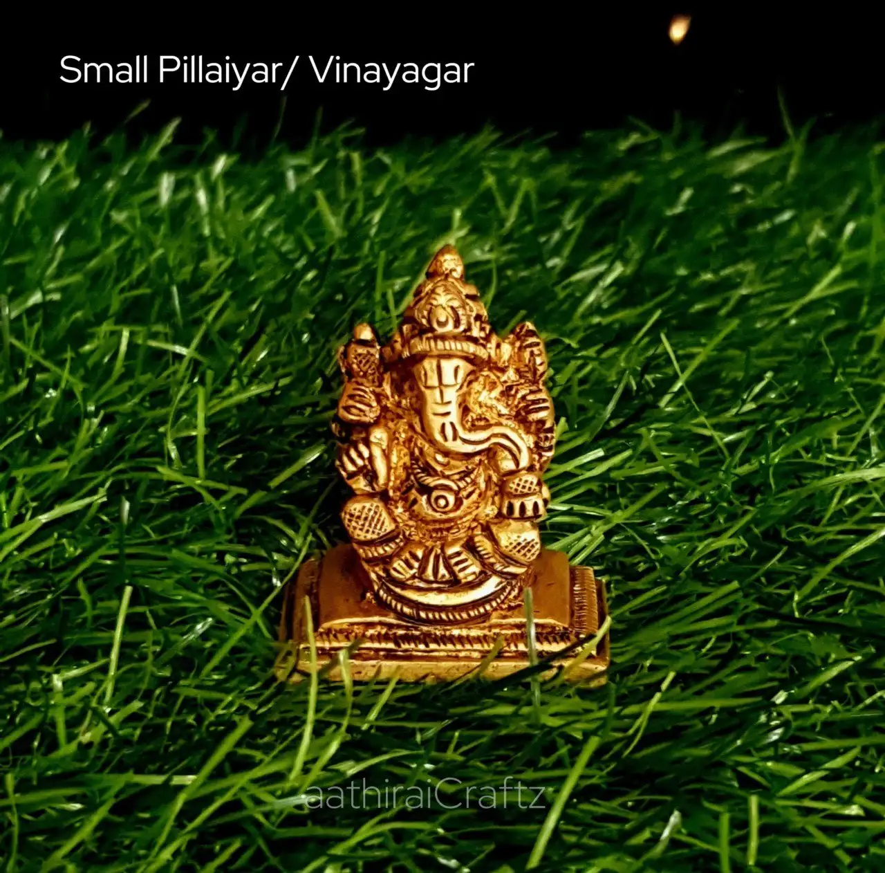Small Pillaiyar / Vinayagar Brass Antique Finish - image 1