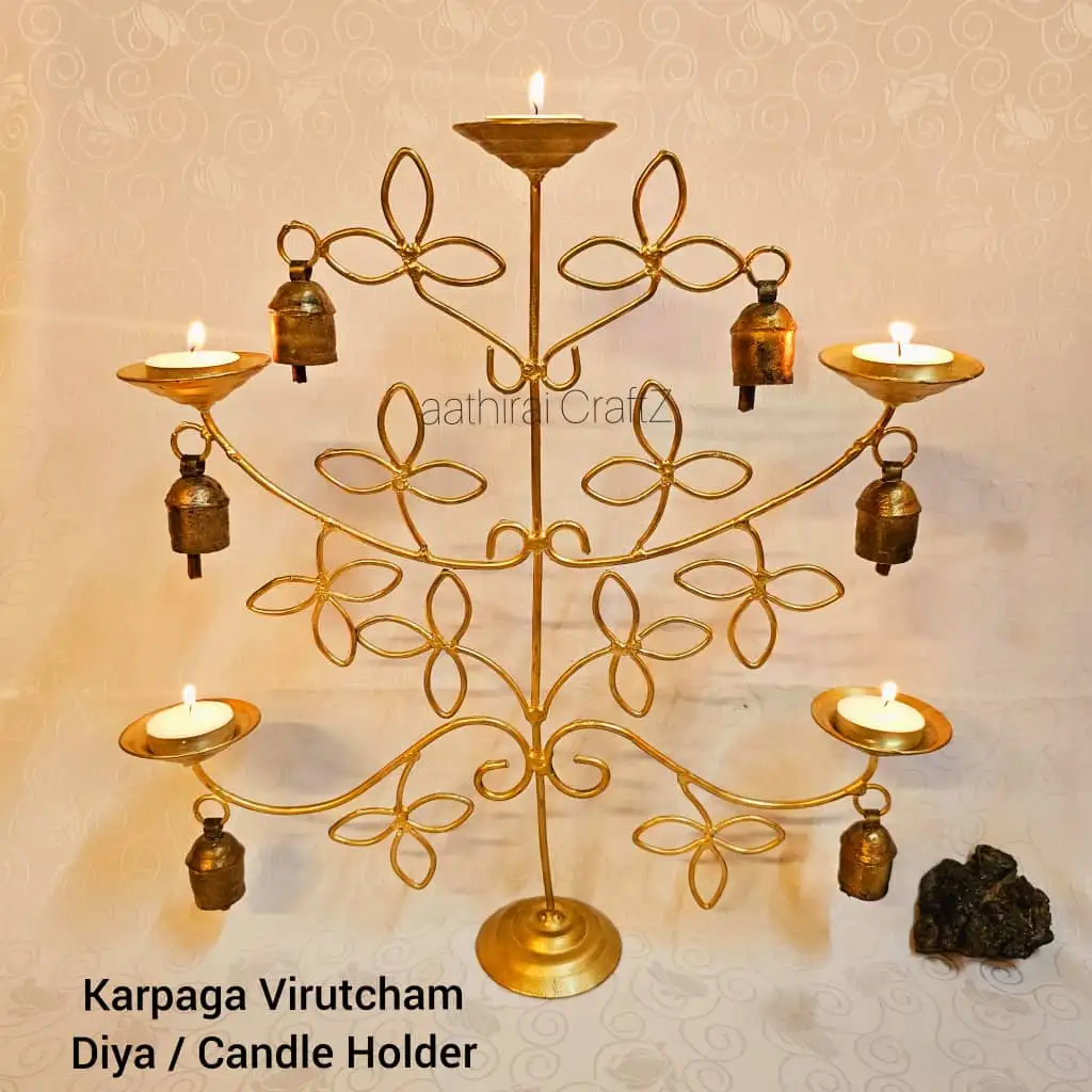 Karpaga Virutcham Diya / Tealight Candle Holder for Home Deco - image 1