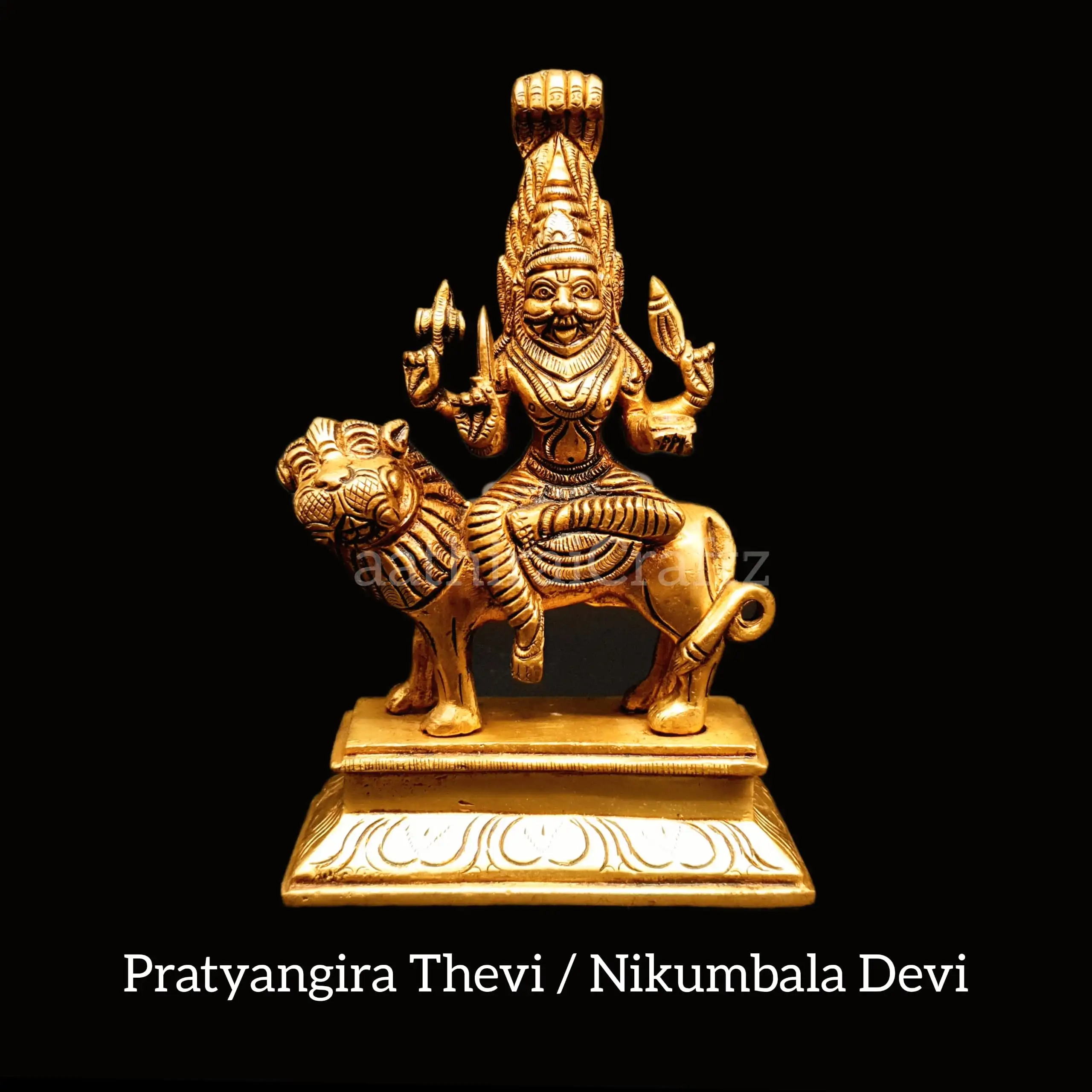 Pratyangira Thevi / Nikumbala Devi Brass Antique Finish - image 1