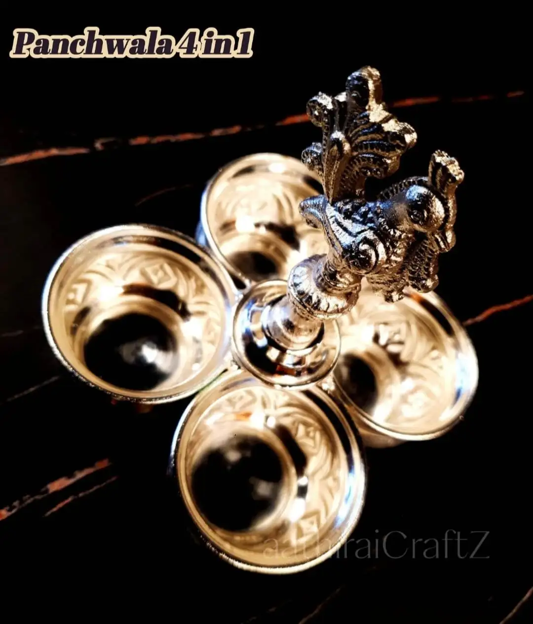 Traditional German Silver Panchwala / Kinnam Peacock 4 in 1 - image 2