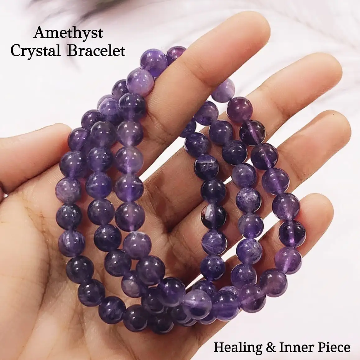 Amethyst Bracelet / Purple Quartz Bracelet / Spiritual Healing Bracelet - image 2