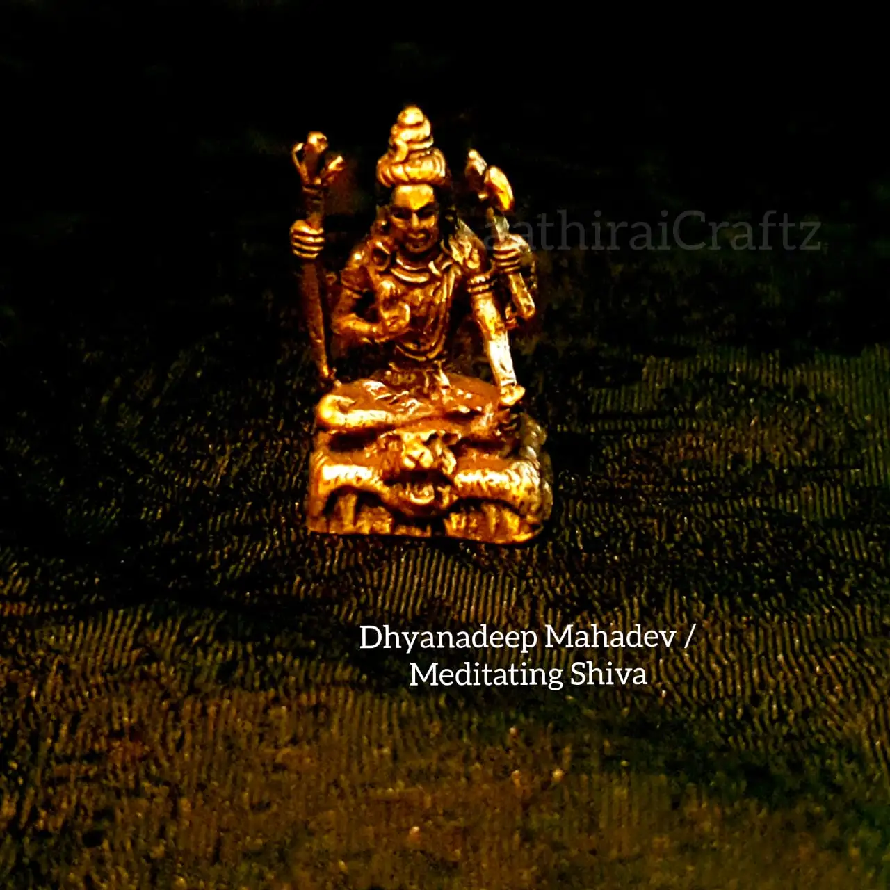 Dhyanadeep Mahadev / Meditating Shiva Miniature Brass Antique Finish - image 1