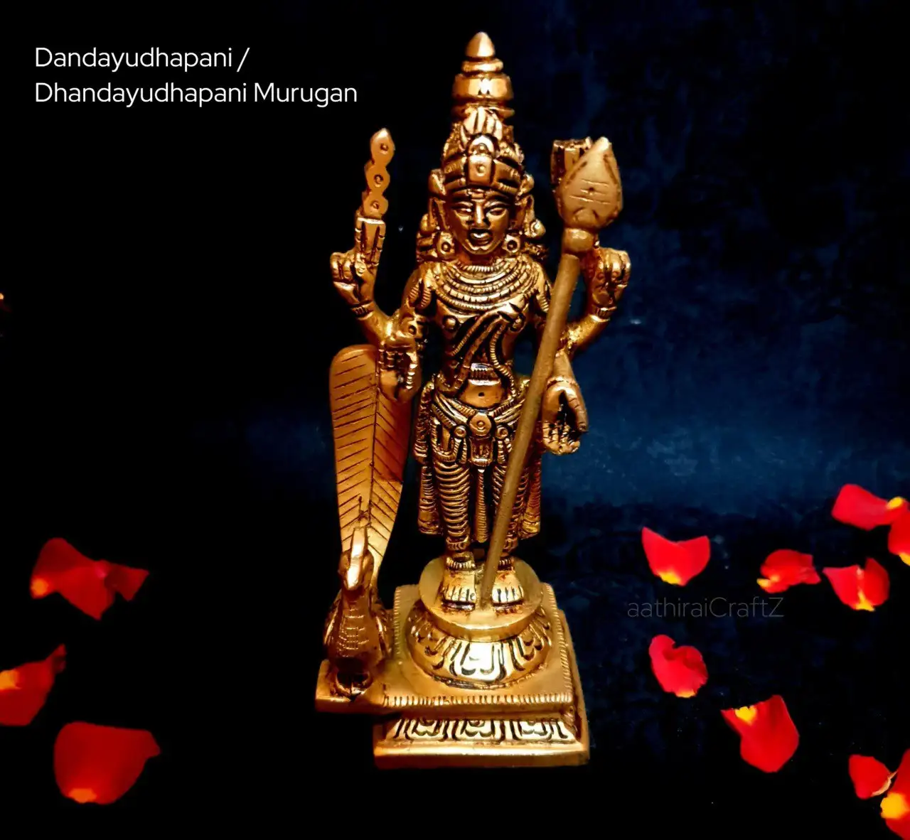 Dandayudhapani /Dhandayuthapani Murugan Brass Antique Finish - image 2