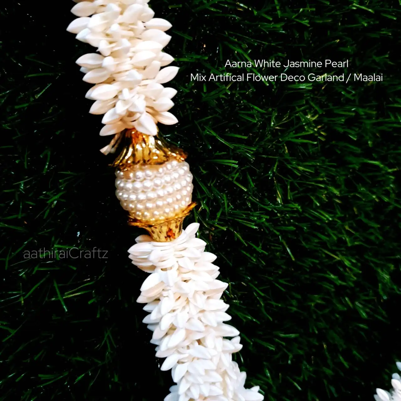 Aarna White Jasmine Pearl Mix Artifical Flower Deco Garland - image 2