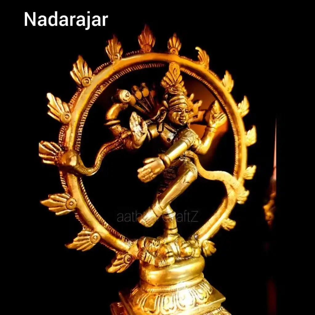 6 Inches Nadarajar / Shiva Statue Brass Antique Finish - image 2