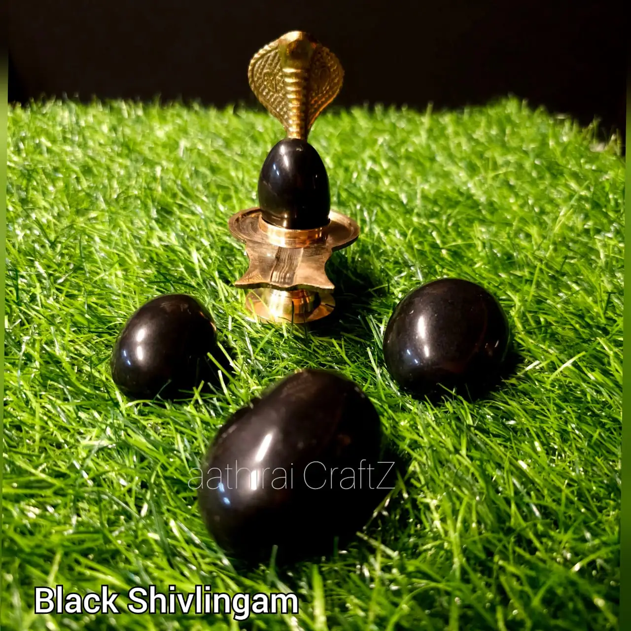 Black Shivalingam Pure Black Shivalingam / Lingam - Medium - image 1