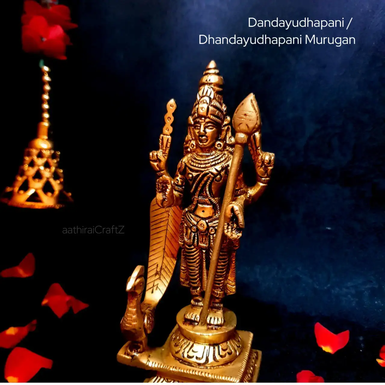 Dandayudhapani /Dhandayuthapani Murugan Brass Antique Finish - image 1