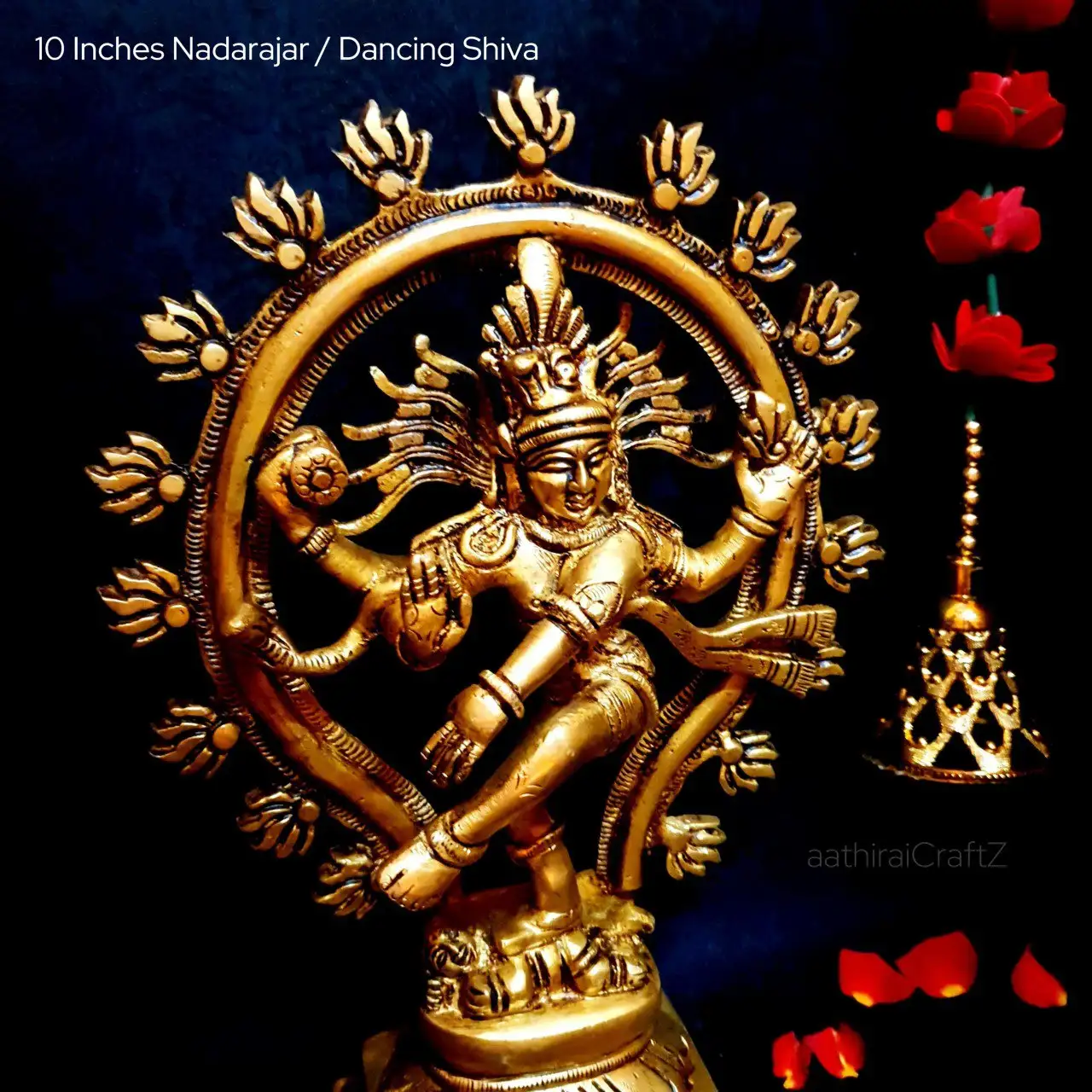 10 Inches Nadarajar / Dancing Shiva Statue
Brass Antique Finish - image 2