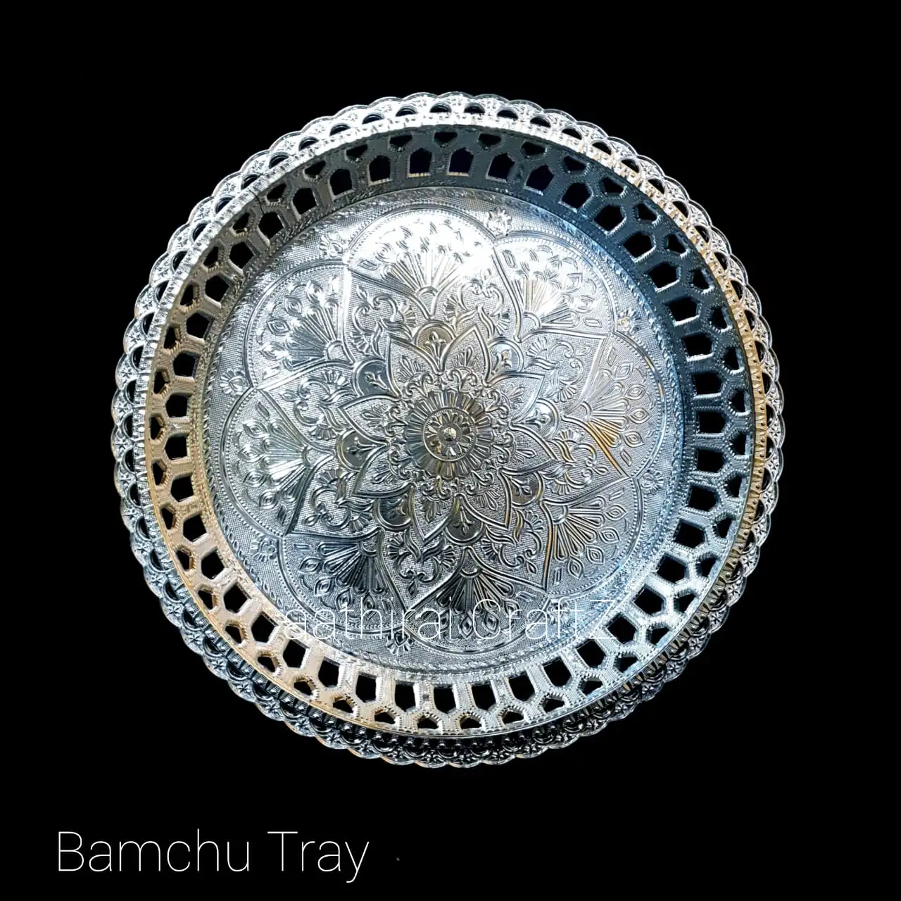 Bamchu Silver Pooja / Decorative Plate Bamchu Silver Pooja Tray - image 1