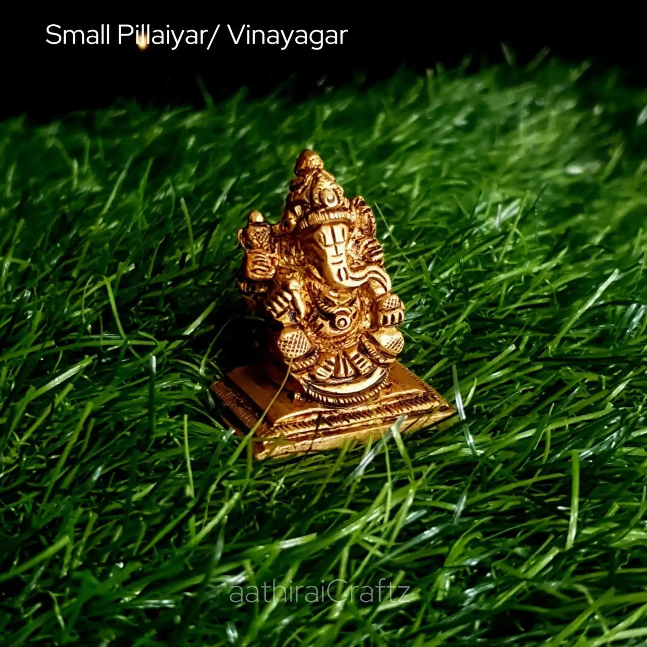 Small Pillaiyar / Vinayagar Brass Antique Finish - image 2