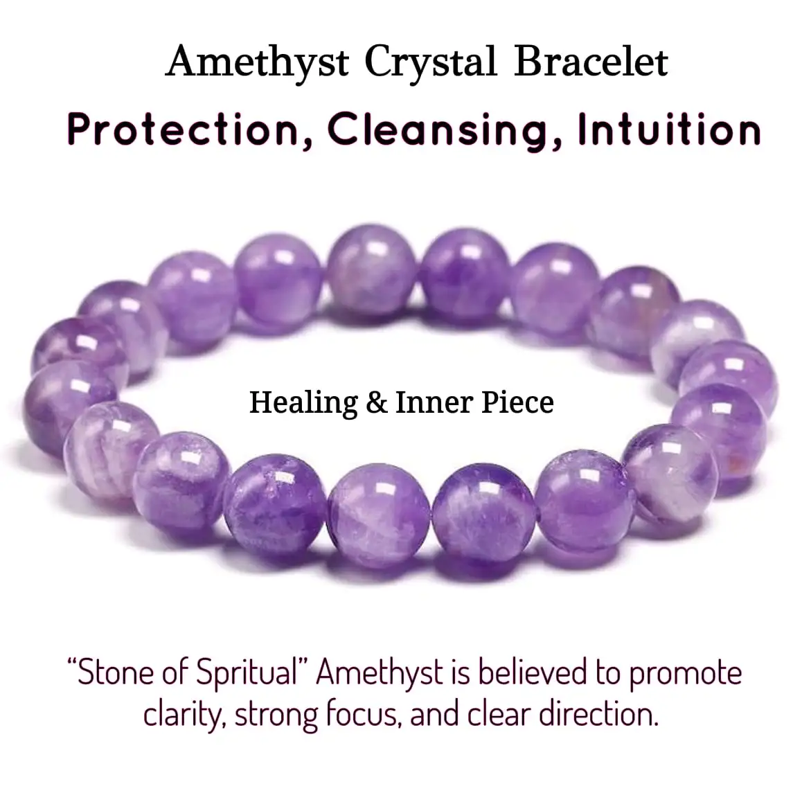 Amethyst Bracelet / Purple Quartz Bracelet / Spiritual Healing Bracelet - image 1