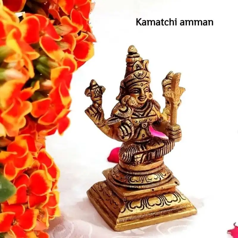 Kamatchi Amman Idol Brass Antique Finish - Without Arch - image 2