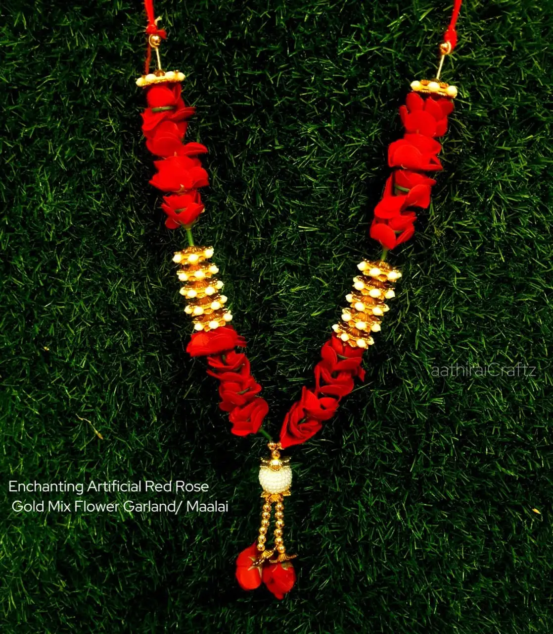 Enchanting Artifical Red Rose Gold Mix - image 1