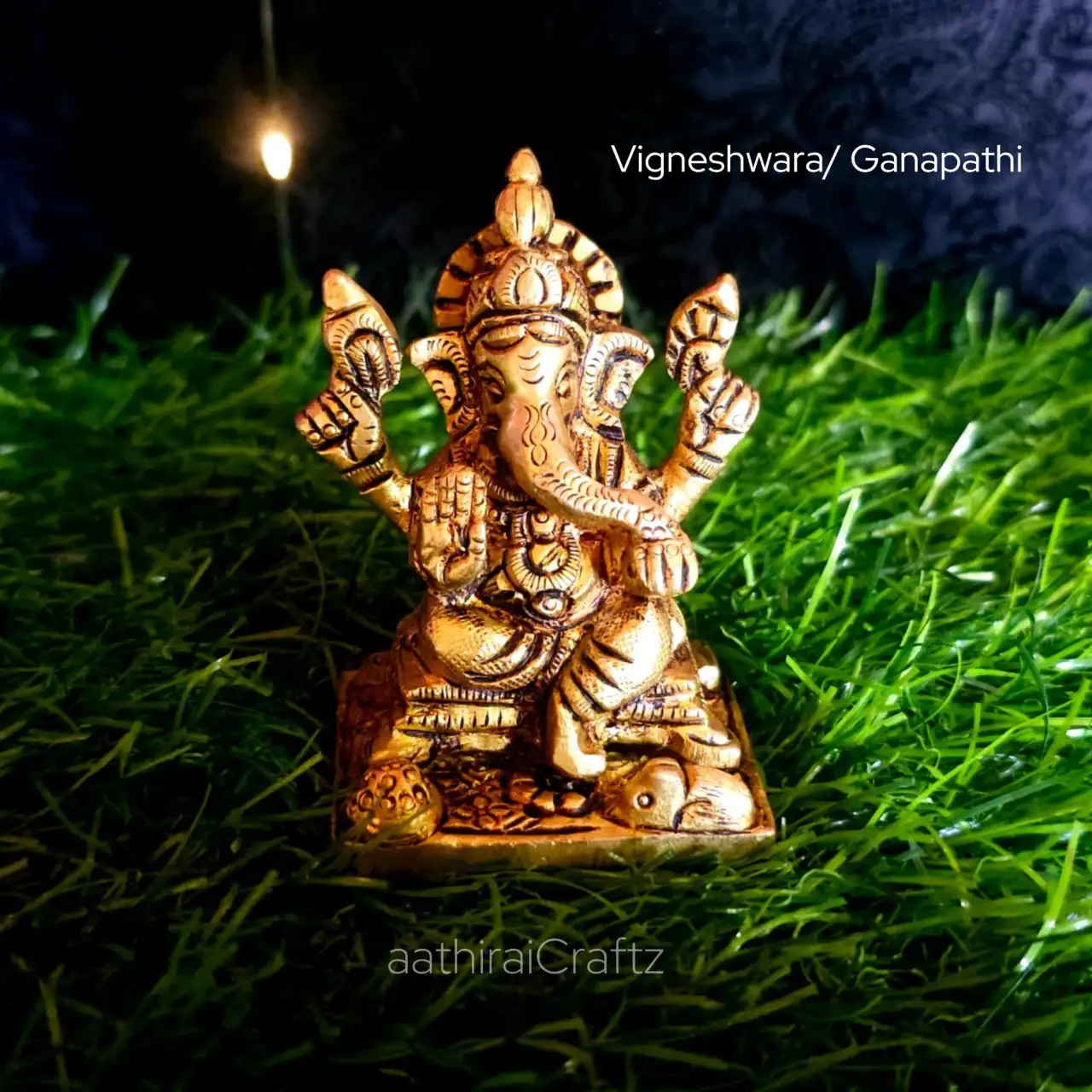 Vigneshwara/ Ganapathi Brass Antique Finish - image 2