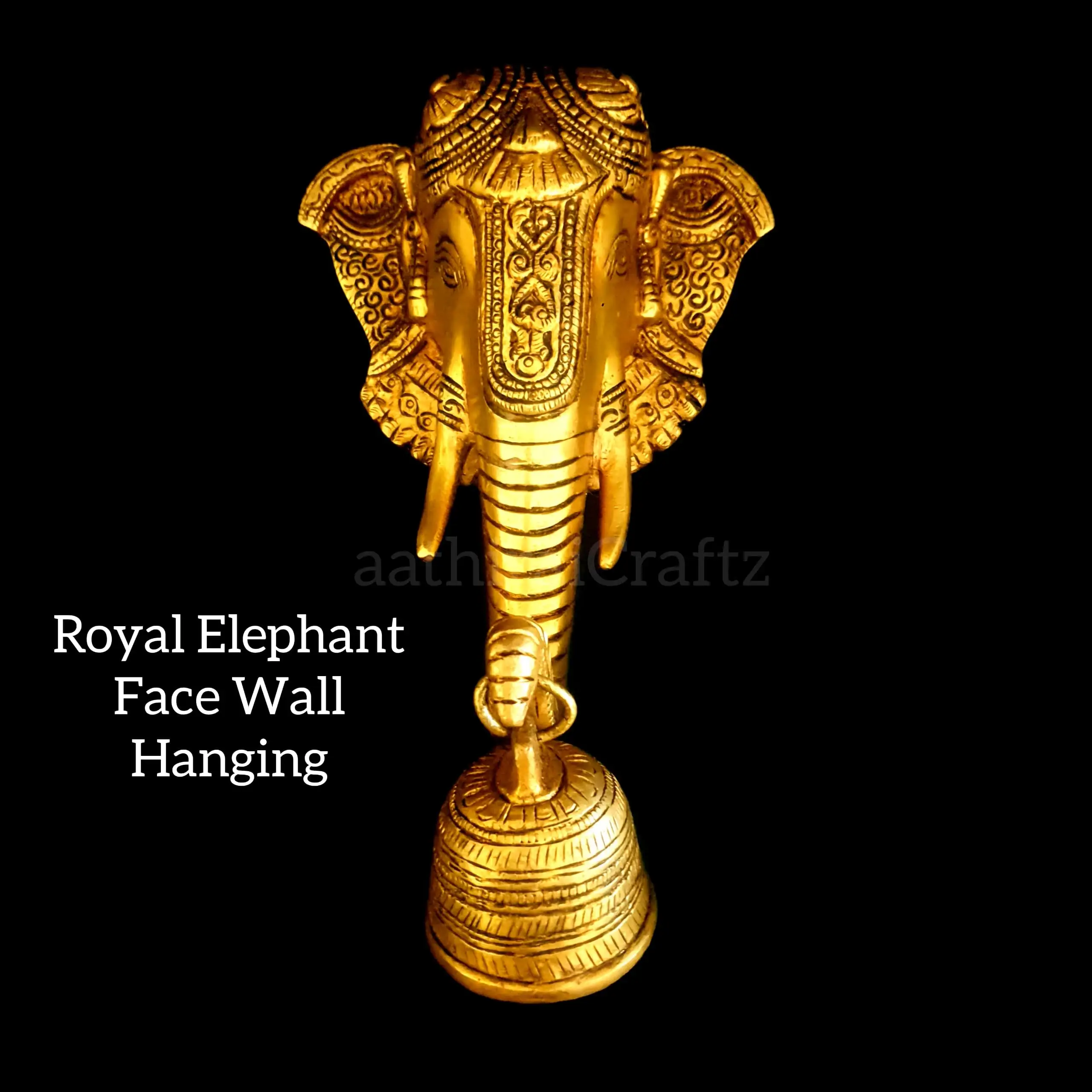 Royal Elephant Face Wall Hanging with Bells / Elephant Face Wall Hanging - image 1