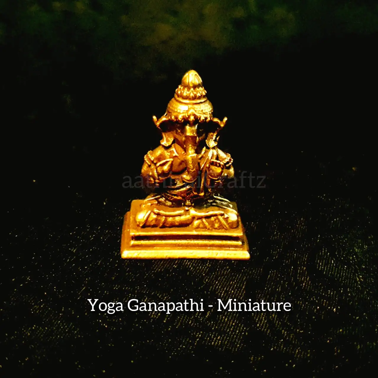 Yoga Ganapathi Miniature Brass Antique Finish - image 1