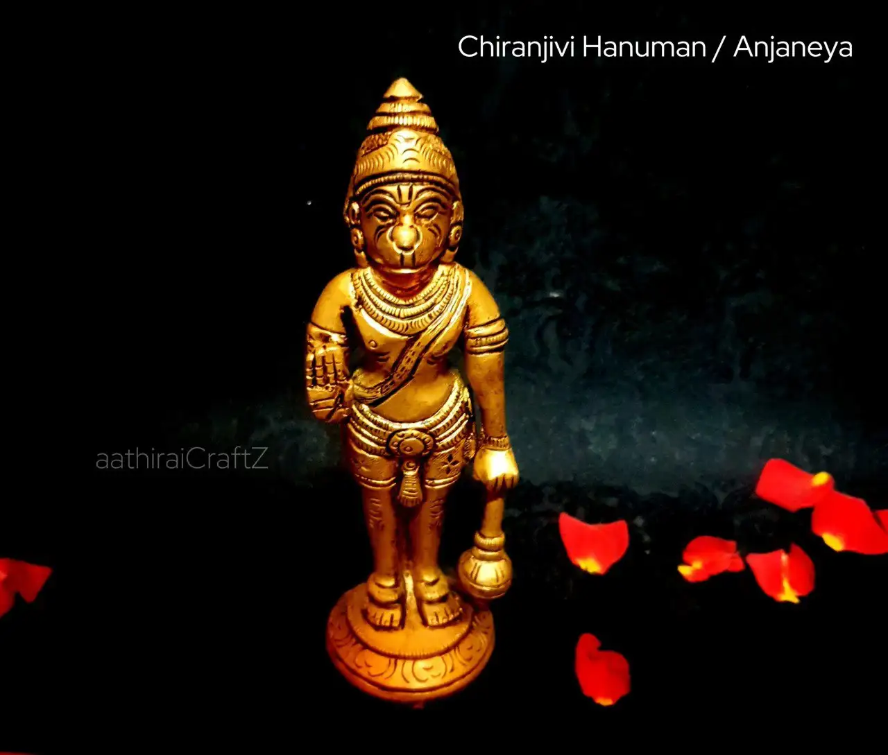 Chiranjivi Hanuman / Anjaneya Statue
Brass Antique Finish - image 2