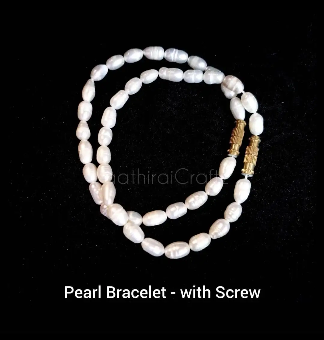 Pearl / Muthu / Moti Bracelet with Screw - image 2