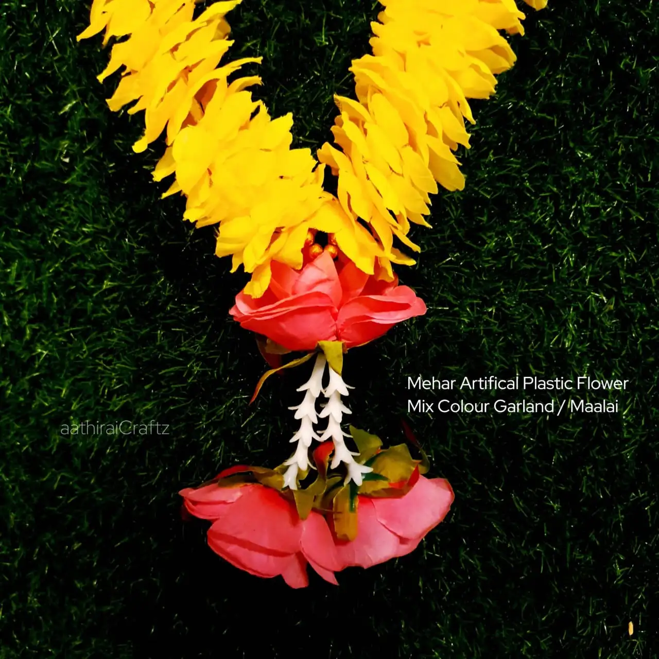 Mehar Artifical Plastic Flower Mix Colour Garland / Maalai - image 2