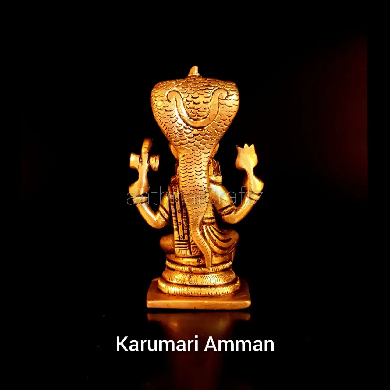 Mariamman / Karumari Amman Statue Brass Antique Finish - image 2