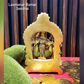 Laxmanar Ramar Seetha Antique Finish Rama Sita Laxman Brass Sculpture - image 2