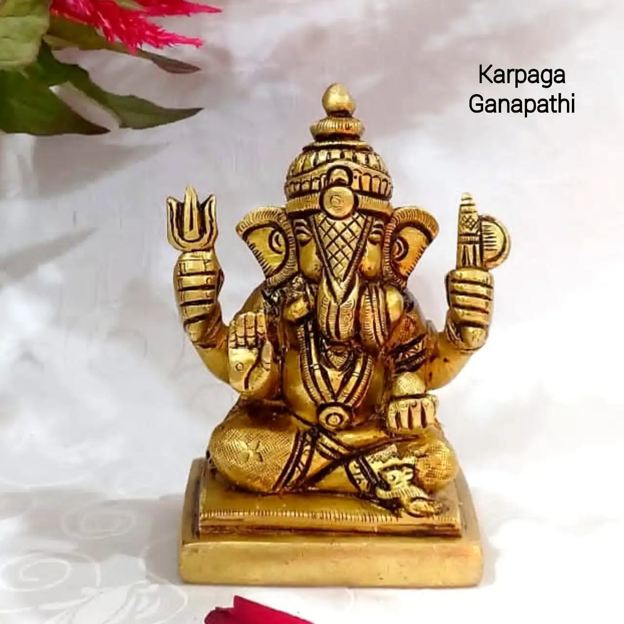 Karpaga Ganapathi Brass Antique Finish God Vinayagar - image 1