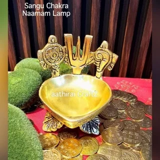 Sangu Chakra Naamam Lamp Antique Finish Sangu Chakram Naamam Vilakku - image 2