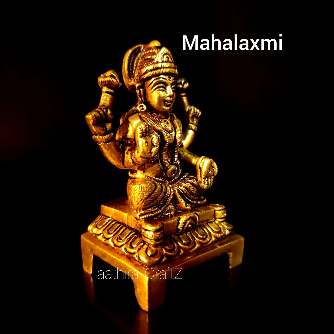 Mahalaxmi / Laxmi Antique Finish Laxmi Brass Sculpture - image 2