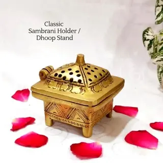 Classic Sambrani Holder / Dhoop Stand - Brass - image 1