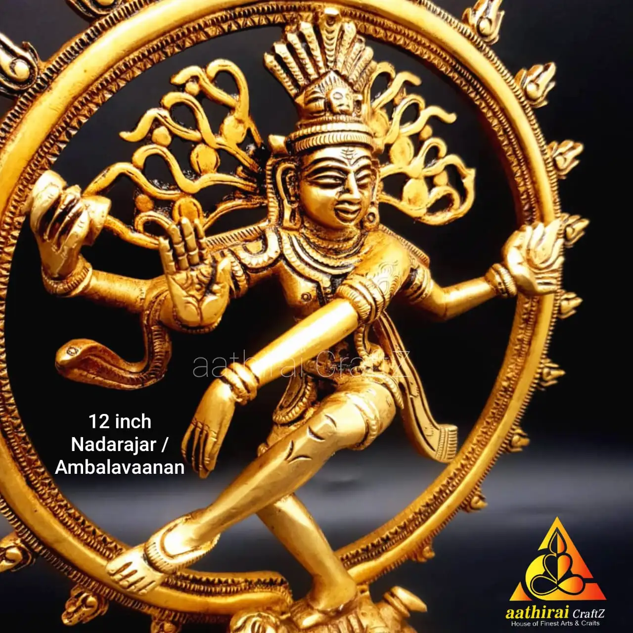 12 Inches Nadarajar / Dancing Shiva Statue
Brass Antique Finish - image 2