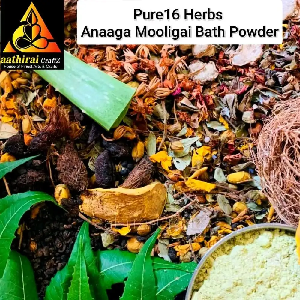 Pure 16 Herbs Anaaga Mooligai Bath Powder – 100G - image 2