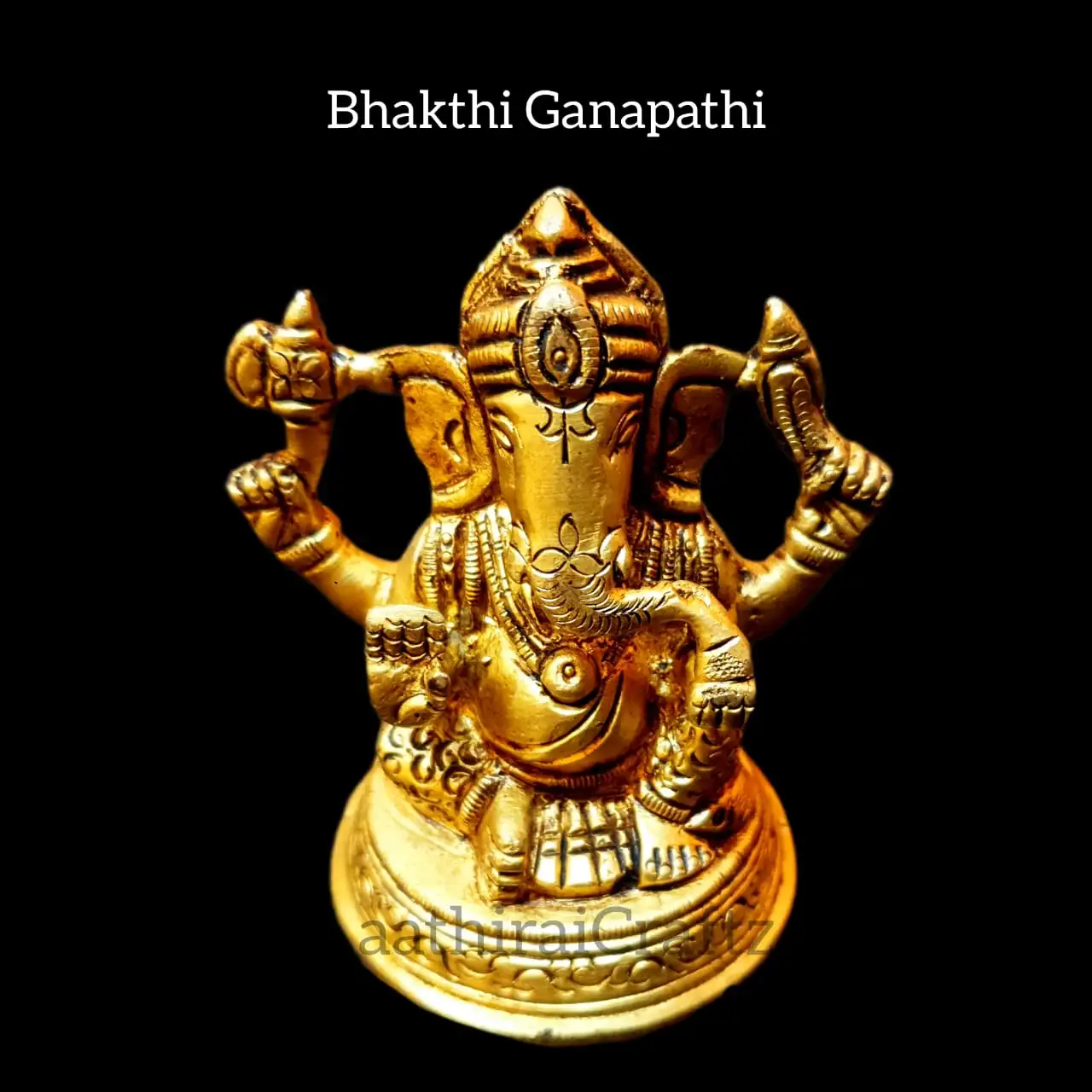 Bhakthi Ganapathi / Ganesha Brass Antique Finish - image 2