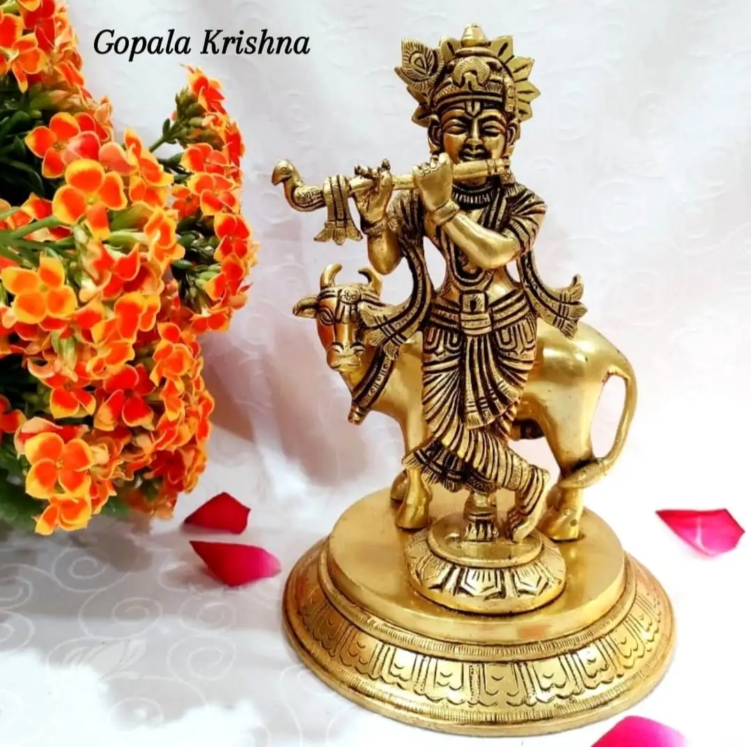 Gopala Krishna statue Brass Antique Finish - image 1