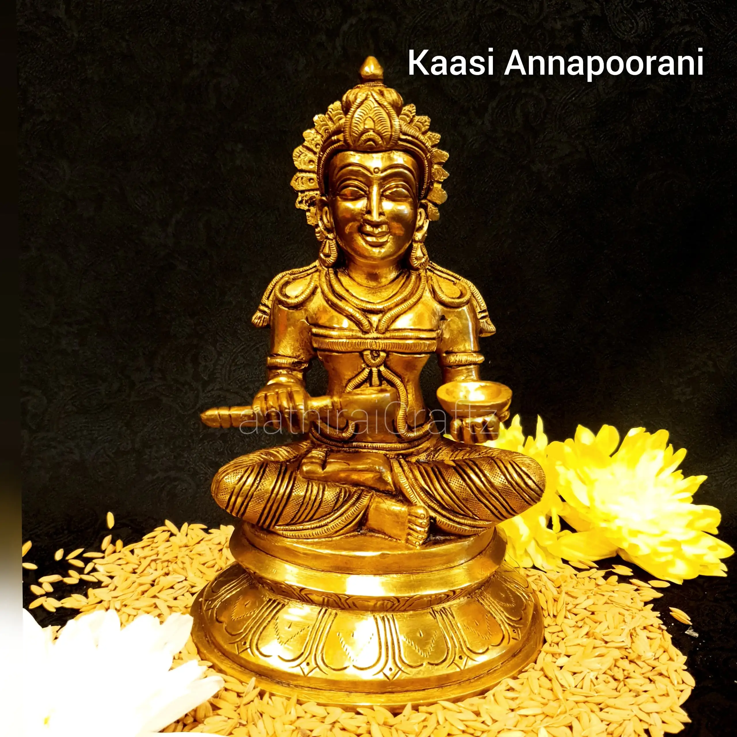 Annapoorani Amman Idol Brass Antique Finish - image 1