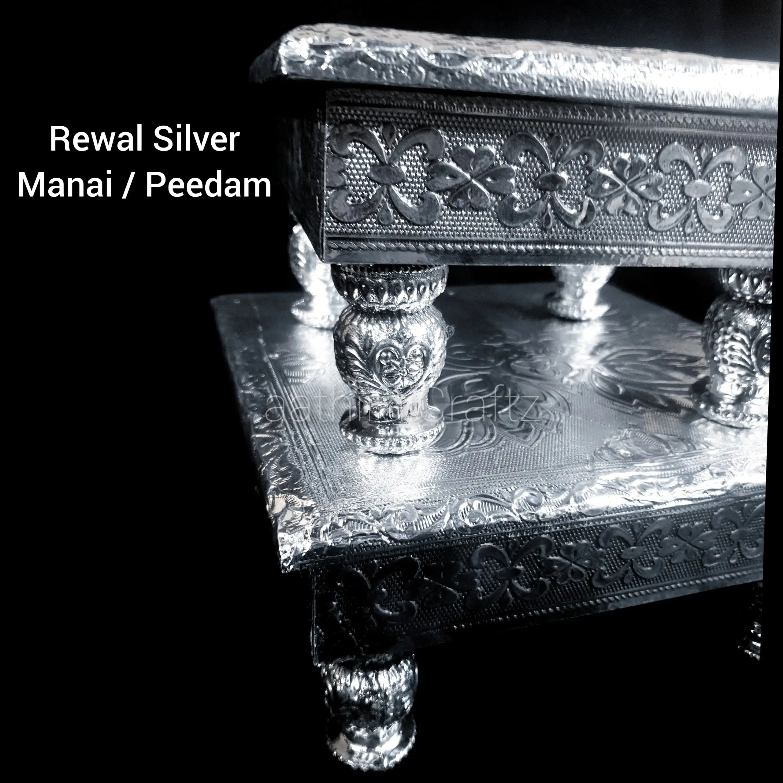 Rewal Silver Peedam / Chowki for Idols Decor - image 2