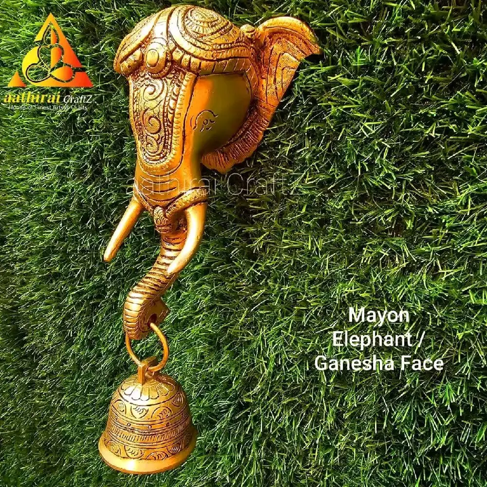 Mayon Hanging Elephant / Ganesha Face with Grand Bell - image 2