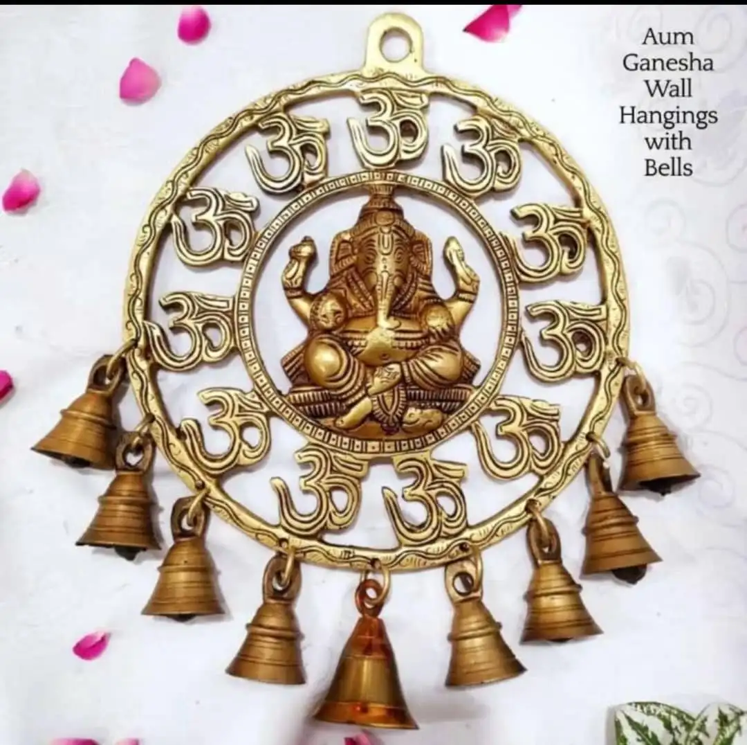 Aum Ganesha Wall Hanging With Bells / Wall Hanging - image 1