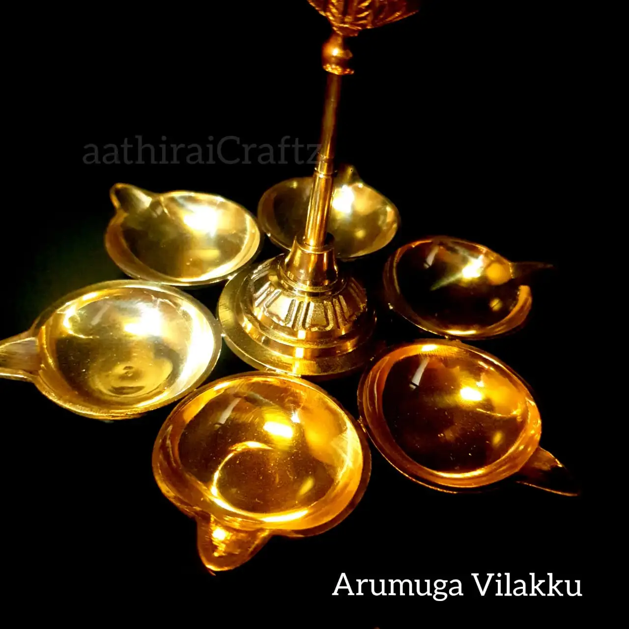 Arumuga Brass Antique Finish Vilakku - image 2