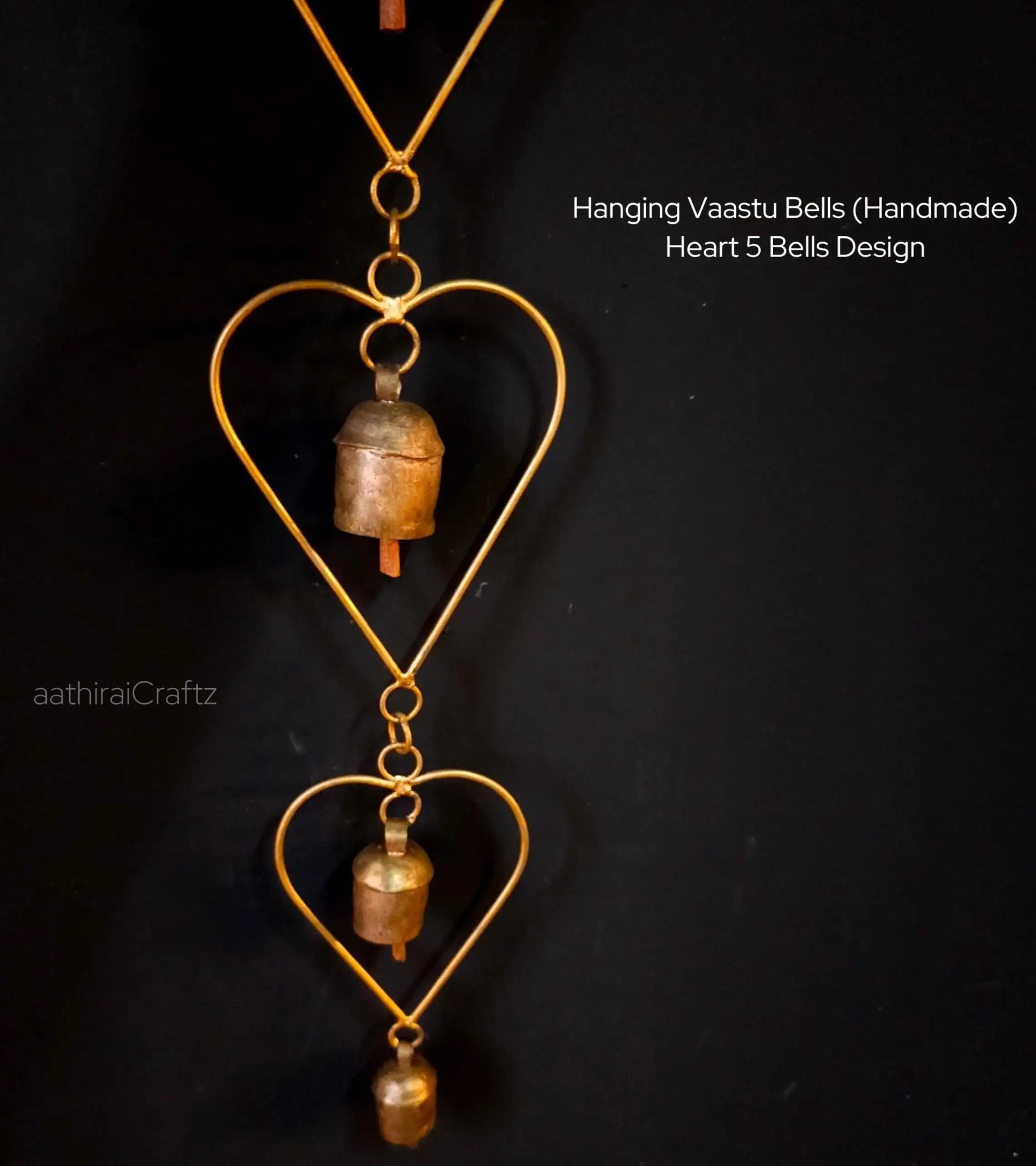 Hanging Vaastu Bells - Heart Design - image 2