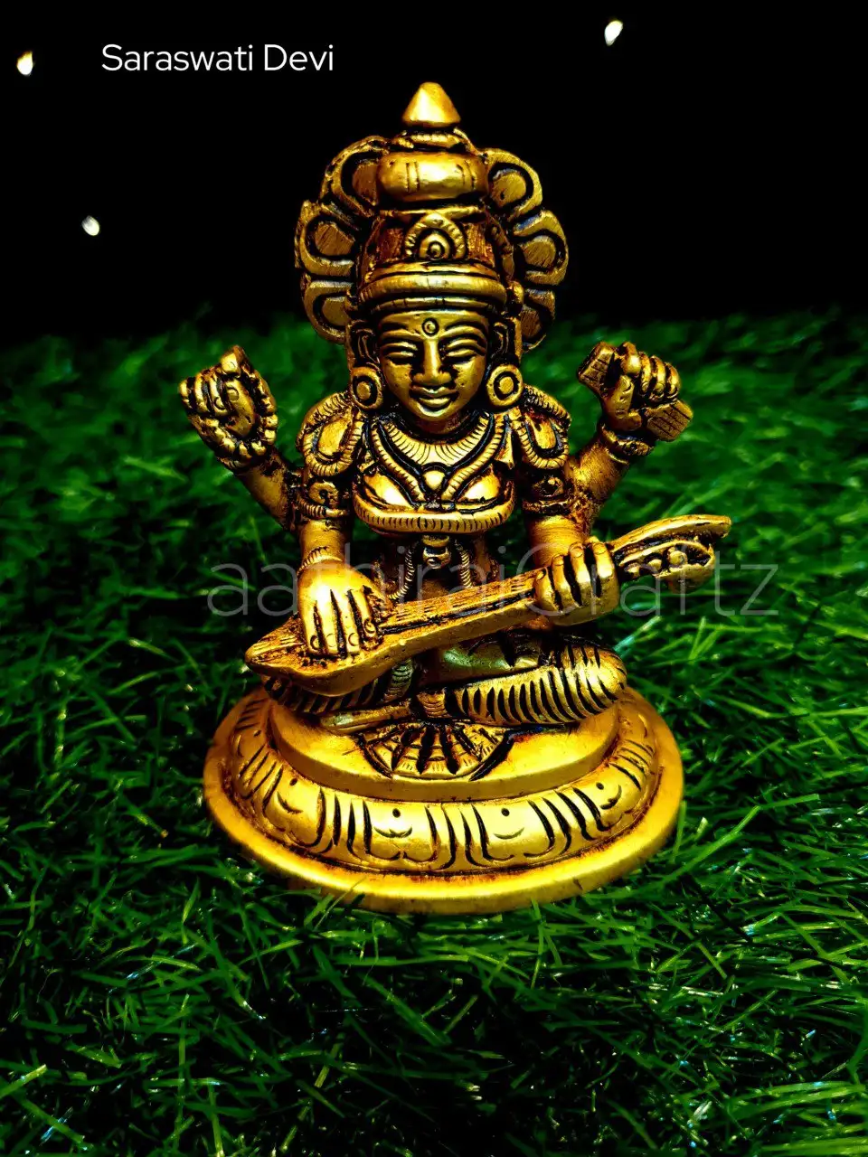 Saraswati Devi/ Saraswathi Devi
Brass Antique Finish - image 2